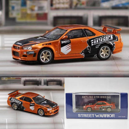 Street Weapon 1:64 Nissan Skyline GT-R R34 Z-Tune Need For Speed 7 Underground Orange Gold