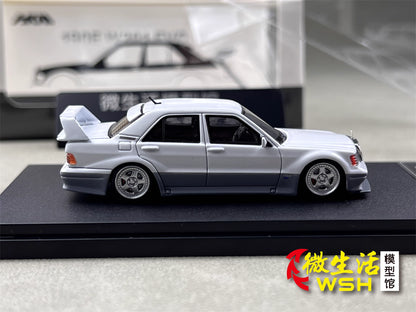 HKM 1:64 Mercedes-Benz 190E W201 2.5-16 EVO II Restmod Custom Gloss White Limited 999 Pieces