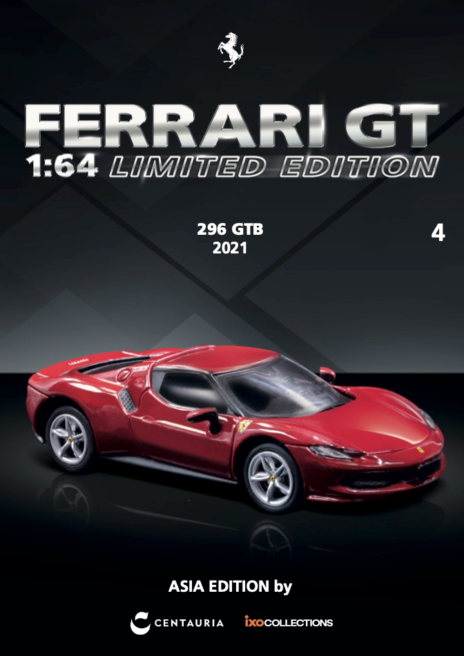 CENTAURIA x IXO COLLECTIONS FERRARI GT 1:64 Magazine ASIA EDITION - FERRARI 296 GTB 2021 (English Version)