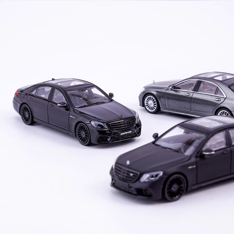 King Model 1:64 Mercedes-Benz S-Class W222 AMG S65L V12 Long Wheel Base Full Black Limited 999 Pieces