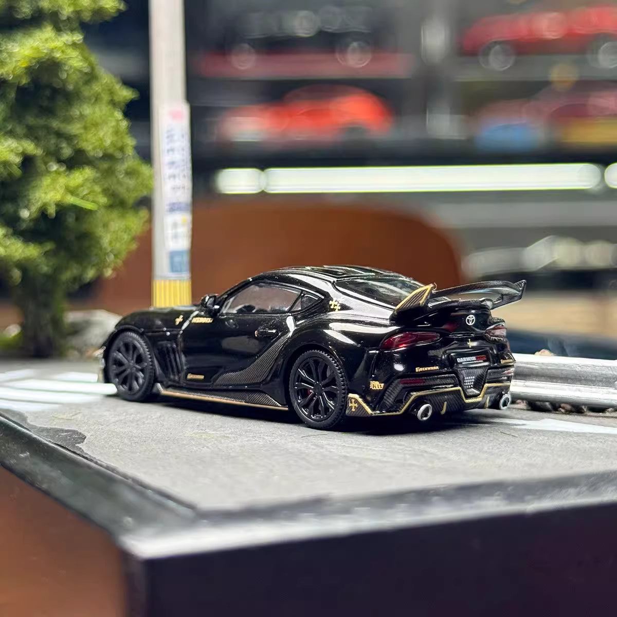 Pop Race X Enigma 1:64 Toyota GR Supra A90 MK5 Darwin PRO 66G NWB Midnight Black in Blister Packaging (PRE013)