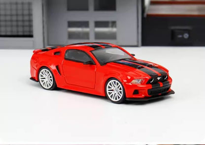 GDO X DCM 1:64 Ford Mustang GT MK5 2014 Race Red with Black Stripes