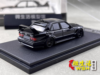HKM 1:64 Mercedes-Benz 190E W201 2.5-16 EVO II Restmod Custom Gloss Black Limited 999 Pieces