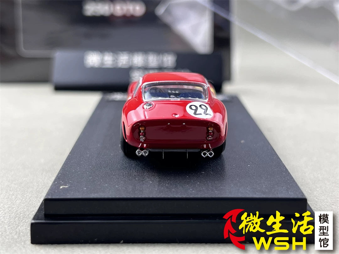 Classic Lover 1:64 250 GTO #22 Rosso Corsa Enquipe Nationale Belge & 1962 Le Mans 24H 3rd Position Openable Front Hood Detailed Engine