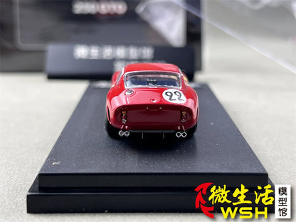 Classic Lover 1:64 250 GTO #22 Rosso Corsa Enquipe Nationale Belge & 1962 Le Mans 24H 3rd Position Openable Front Hood Detailed Engine