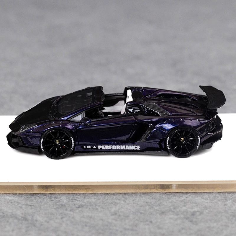 [Premium Resin Model] Fine Works 1:64 Lamborghini Aventador LP700-4 Roadster Convertible Liberty Walk Edition Magic Purple Limited to 199 Pieces