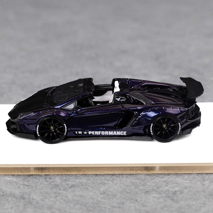 [Premium Resin Model] Fine Works 1:64 Lamborghini Aventador LP700-4 Roadster Convertible Liberty Walk Edition Magic Purple Limited to 199 Pieces