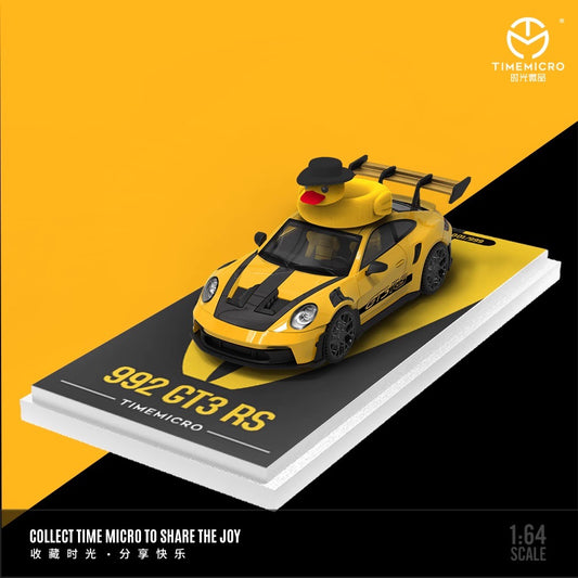 Time Micro 1:64 Porsche 992 GT3 RS Yellow with Yellow Duck Doll