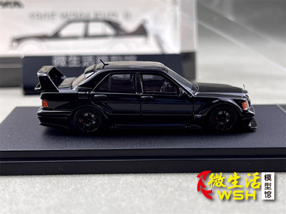 HKM 1:64 Mercedes-Benz 190E W201 2.5-16 EVO II Restmod Custom Gloss Black Limited 999 Pieces