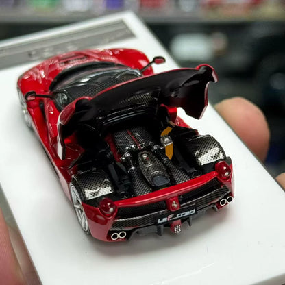Street Buster 1:64 LaFerrari F150 Coupe Hard Top Rosso Corsa Standard Red Openable Rear Hood Detailed Engine