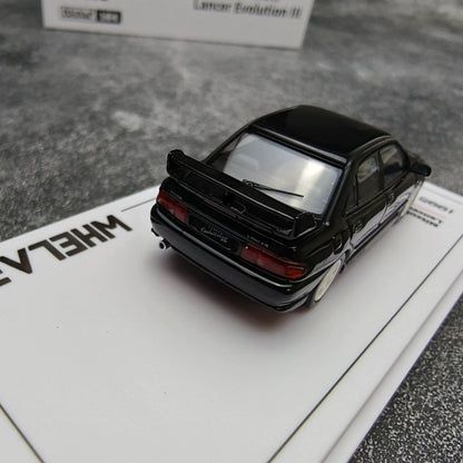 Whelart 1:64 Mitsubishi Lancer Evolution III Black LED Head and Back Lights with Car Key Shape Controller in Premium Box Packaging (Official Licensed)