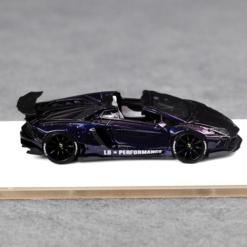 [Premium Resin Model] Fine Works 1:64 Lamborghini Aventador LP700-4 Roadster Convertible Liberty Walk Edition Magic Purple Limited to 199 Pieces