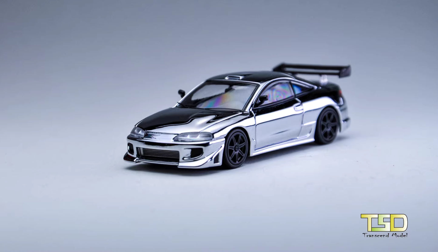 Transcend Model 1:64 Mitsubishi Eclipse Chrome Silver