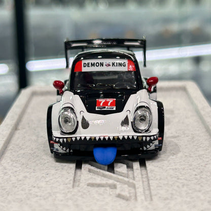 Demon King Auto 1:64 RWB 930 Skeleton Rexy Dinosaur Cute Q Car in Premium Box Packaging (Random Tongue Colour)