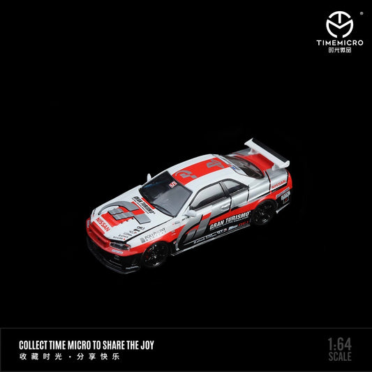 Time Micro 1:64 Nissan Skyline GT-R R34 Z-Tune Openable Engine Hood Playstation Gran Turismo Edition