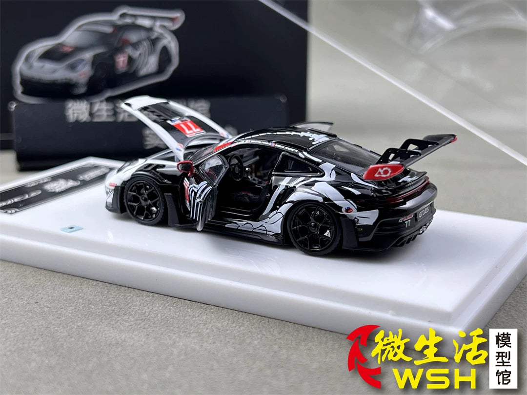 Demon King Auto 1:64 911 GT3 RS (992) Skeleton Rexy Dinosaur #77 (Openable Front Hood + Doors) in Premium Box Packaging