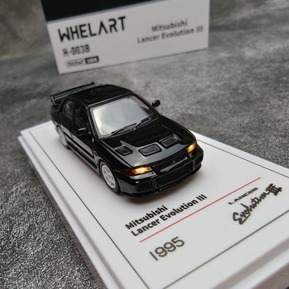 Whelart 1:64 Mitsubishi Lancer Evolution III Black LED Head and Back Lights with Car Key Shape Controller in Premium Box Packaging (Official Licensed)