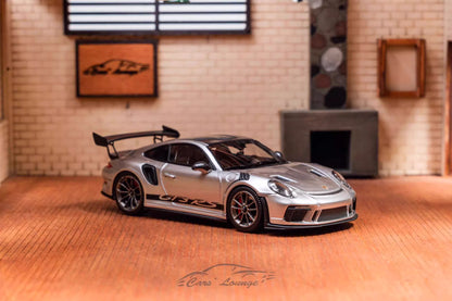 [Premium Resin Model] Car Lounge 1:64 Porsche 991.2 GT3 RS GT Silver Metallic Premium Box Packaging Limited 399 Pieces