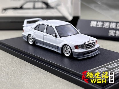 HKM 1:64 Mercedes-Benz 190E W201 2.5-16 EVO II Restmod Custom Gloss White Limited 999 Pieces