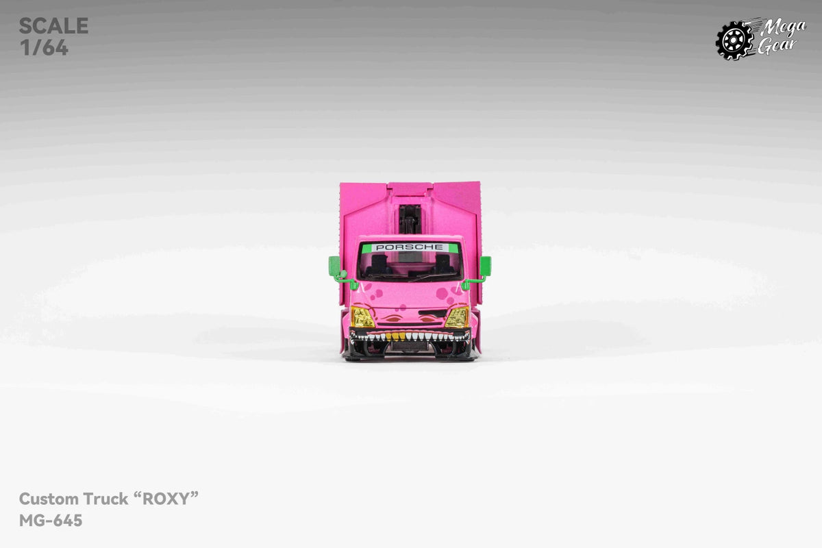 Mega Gear 1:64 Hino 300 Series MK2 Custom Extendable Tow Truck Container Livery Tyrannosaurus Roxy Pink (Limited to 2 per customer/ address)