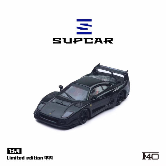 Supcar 1:64 Ferrari F40 Black Carbon in Premium Box Packaging