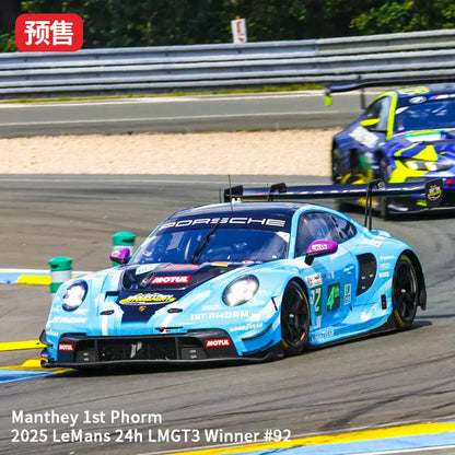 Trends Hobby 1:64 Porsche 911 GT3 R Manthey 1st Phorm 2025 Le Mans 24H LMGT3 Winner #92 Openable Front Hood Detailed Engine Porsche Official Licensed (241084H)