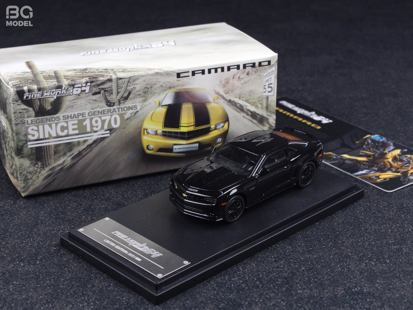 [3 Cars Bundle] Mini GT 1:64 Porsche 911 GT3 R #77 AO Racing 2025 IMSA Petit Le Mans in Paper Box Packaging (MGT01143-CH)  + [Premium Resin Model] Fine Works 1:64 Aventador LP700-4 Pink Luminous + Fine Works 1:64 Camaro Transformers Full Black
