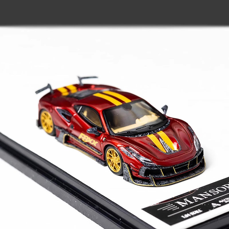 Aurora Model 1:64 Ferrari F8 F8XX Mansory Custom Metallic Red with Model Girl Figure