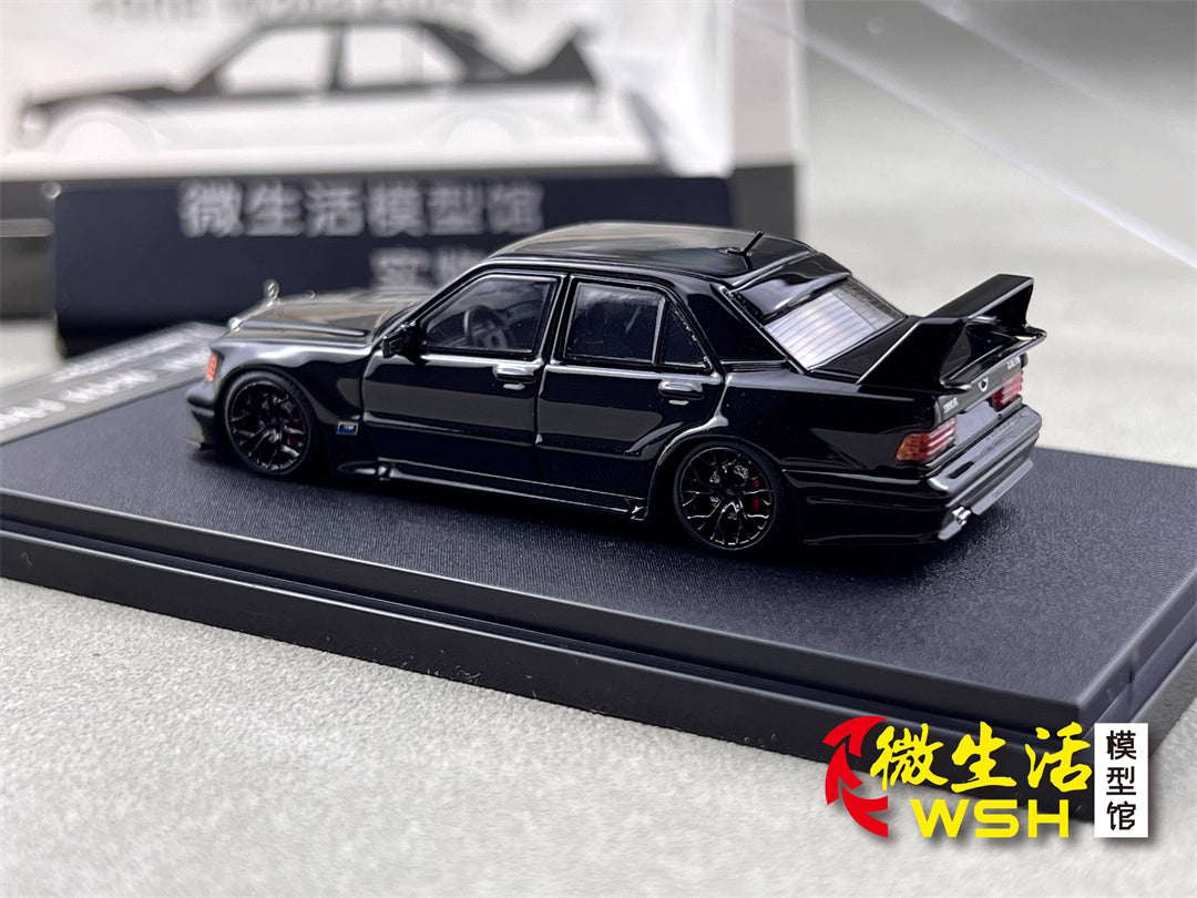HKM 1:64 Mercedes-Benz 190E W201 2.5-16 EVO II Restmod Custom Gloss Black Limited 999 Pieces