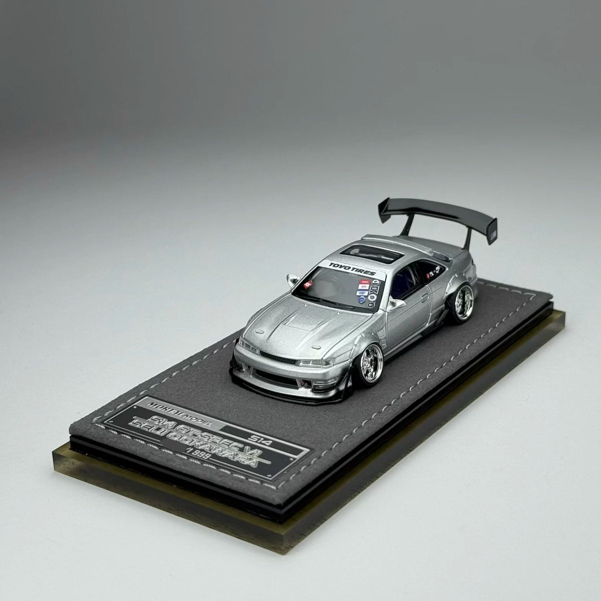 Mortal 1:64 Silvia S14 GT-SPEC V1 Seiji Ookawara Cambergang 1.0 Silver in Premium Box Packaging