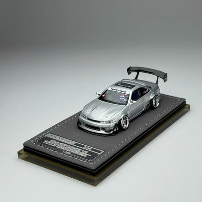 Mortal 1:64 Silvia S14 GT-SPEC V1 Seiji Ookawara Cambergang 1.0 Silver in Premium Box Packaging