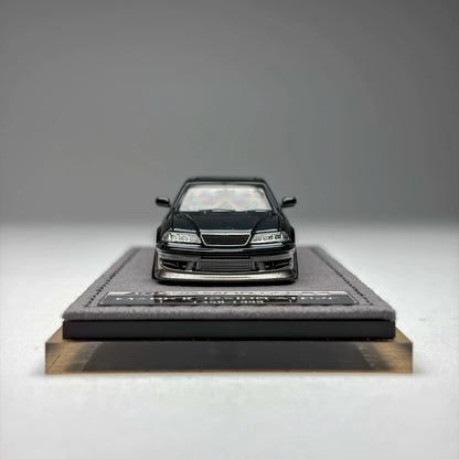 Mortal 1:64 The Ridge Mark II JZX100 Dark Green Metallic / Gun Metallic Openable Front Hood Detailed Engine in Premium Box Packaging