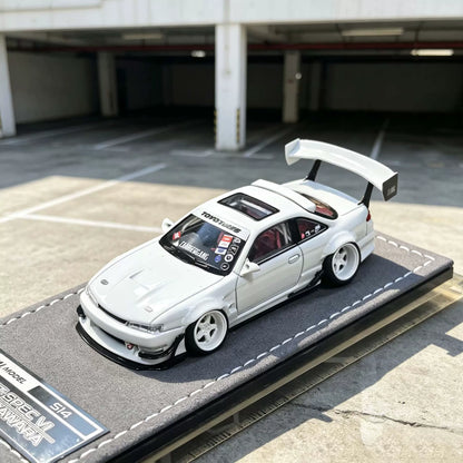 Mortal 1:64 Silvia S14 GT-SPEC V1 Seiji Ookawara Cambergang 1.0 White in Premium Box Packaging