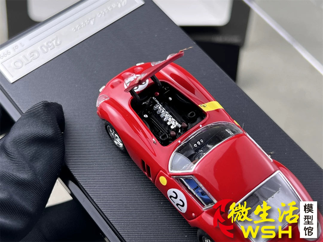 Classic Lover 1:64 250 GTO #22 Rosso Corsa Enquipe Nationale Belge & 1962 Le Mans 24H 3rd Position Openable Front Hood Detailed Engine