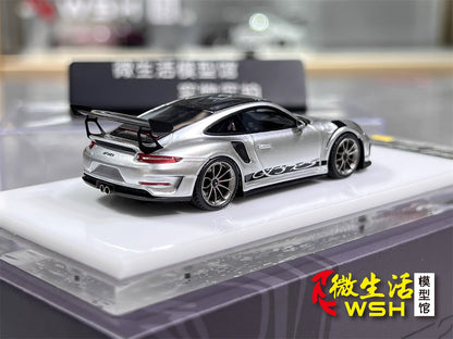 [Premium Resin Model] Car Lounge 1:64 Porsche 991.2 GT3 RS GT Silver Metallic Premium Box Packaging Limited 399 Pieces