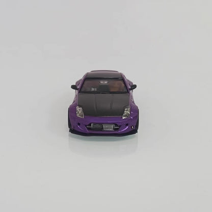 Solo 1:64 Nissan Fairlady Z33 350Z Pandem Rocket Bunny Custom Purple with Black Hood