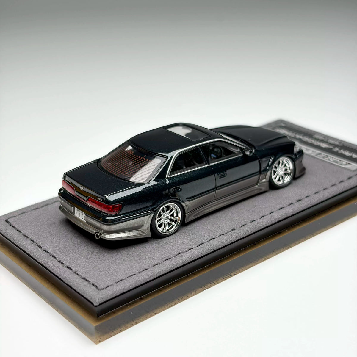 Mortal 1:64 The Ridge Mark II JZX100 Dark Green Metallic / Gun Metallic Openable Front Hood Detailed Engine in Premium Box Packaging