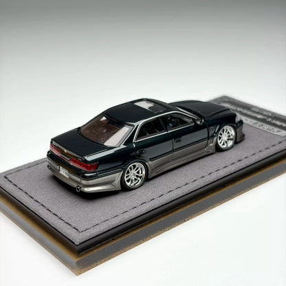 Mortal 1:64 The Ridge Mark II JZX100 Dark Green Metallic / Gun Metallic Openable Front Hood Detailed Engine in Premium Box Packaging