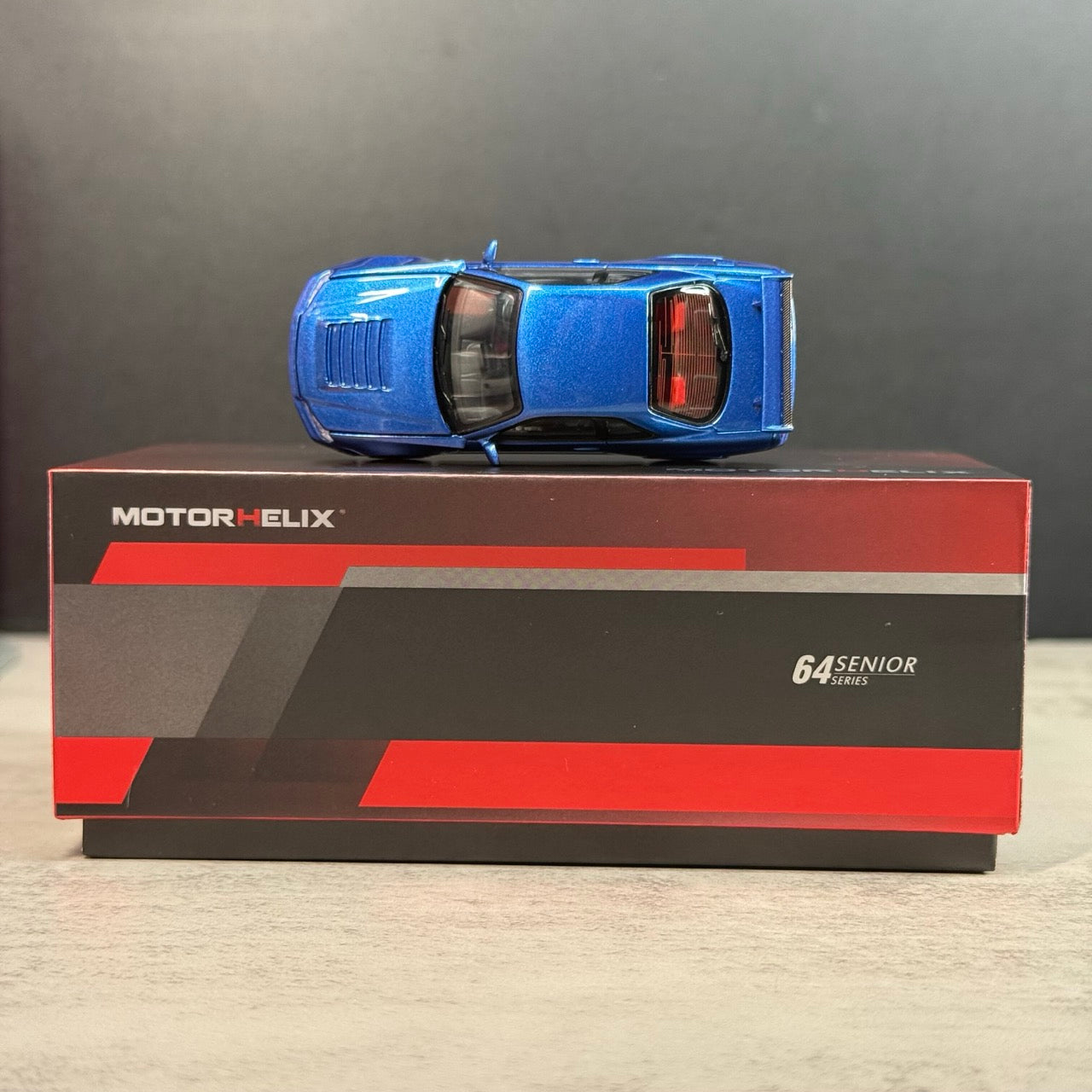 Motorhelix 1:64 Nissan Skyline GT-R R34 Nismo Z-Tune Bayside Blue Openable Front Hood Detailed Engine Official Licensed (Premium Box Packaging)