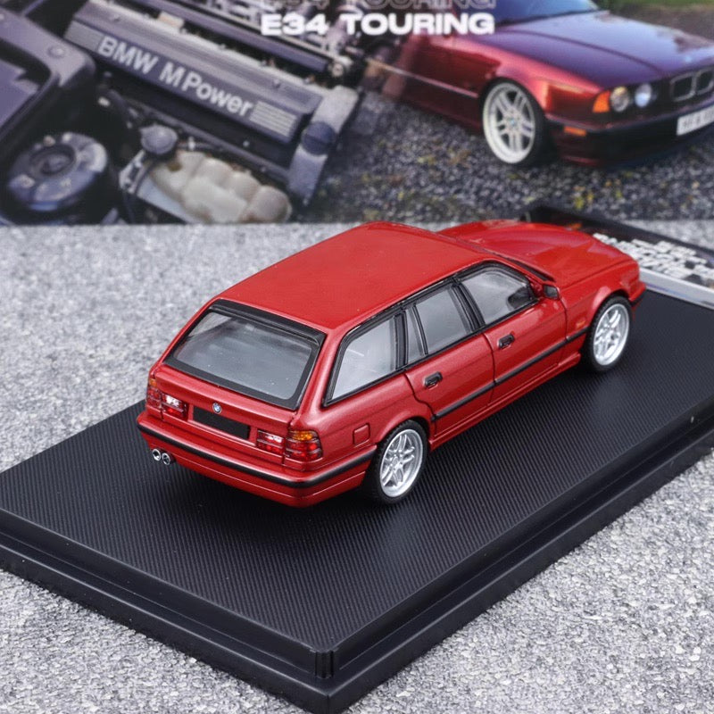 Mortal BMW 5 Series E34 Wagon Rose Red Ordinary Stance Openable Front Hood Detailed Engine Limited 799 Pieces