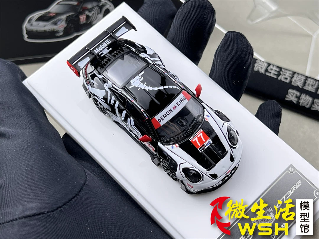 Demon King Auto 1:64 911 GT3 RS (992) Skeleton Rexy Dinosaur #77 (Openable Front Hood + Doors) in Premium Box Packaging