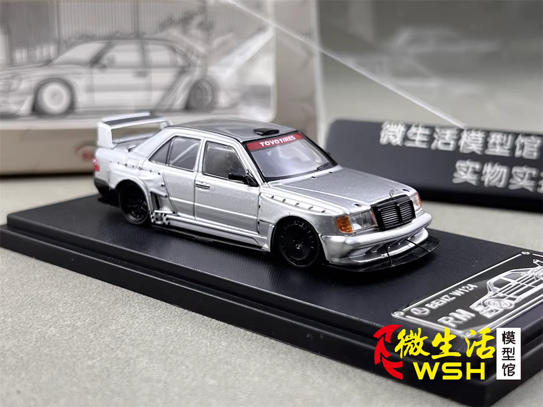 Rhino Model 1:64 Mercedes Benz E-Class MK1 W124 Silver Concept Custom Edition