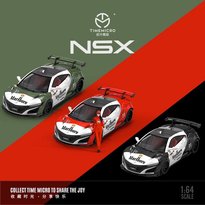 Time Micro 1/64 Honda NSX Marlboro Red Edition with Model Girl Miniature Figure