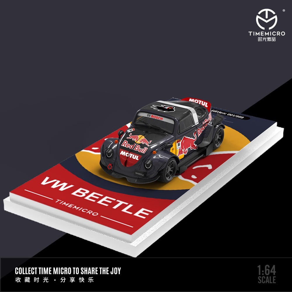 Time Micro 1:64 Scania Container Truck Red Bull Racing Edition + Subaru WRX STI + Volkswagen Beetle +2 Figures Full Set