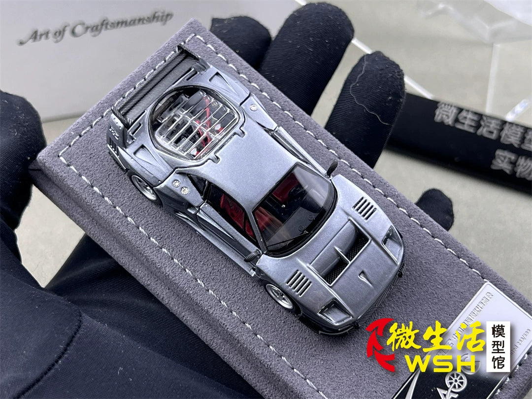 AOC 1:64 F40 Raw Metal Edition Hobby Expo China 2026 Limited Edition (Openable All Doors and Hoods with Detailed Engine and Decal Stickers)