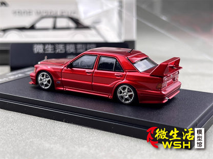 HKM 1:64 Mercedes-Benz 190E W201 2.5-16 EVO II Restmod Custom Candy Red Limited 999 Pieces