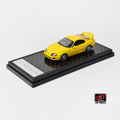LCD 1:64 Toyota Supra Mk4 A80 Yellow Official Licensed Openable Front Hood Detailed Engine