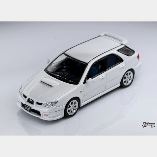 Furuya 1:64 Subaru Impreza WRX STI Hawk Eye Official Licensed White Wagon with Accessories Limited to 999 Pieces
