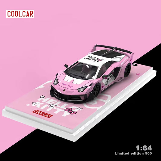 Cool.Car 1:64 Lamborghini Aventador GT EVO Hello Kitty Edition Light Pink and White