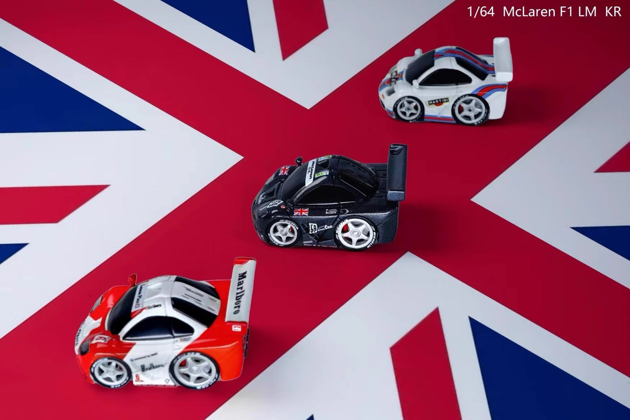 [Premium Resin Model] KR 1:64 McLaren F1 LM Cute Size Egg Car Marlboro with White Base Platform Limited 100 Pieces